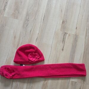 GAP Pink Floral Kids Hat and Scarf Set